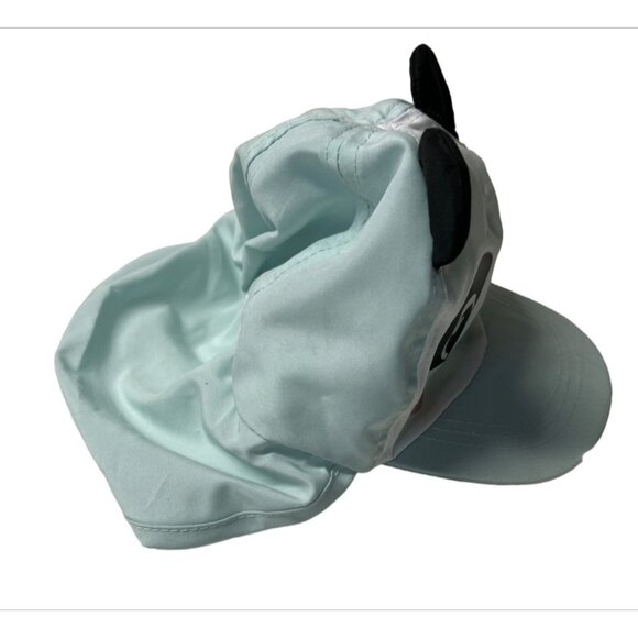 Panda Hat Cap Fitted Youth One Size Mint Green Sun Protection Neck Flap UPF Ears - Picture 4 of 4